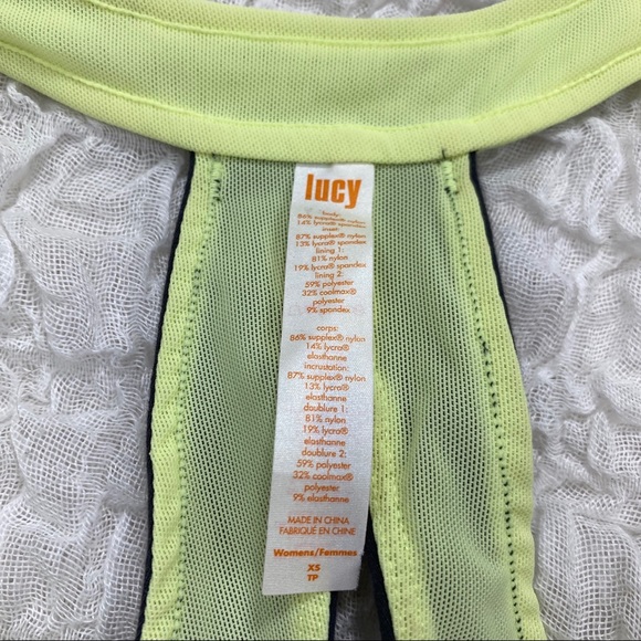 Lucy yellow and gray size XS Perfect Core halter tank top - Picture 4 of 7